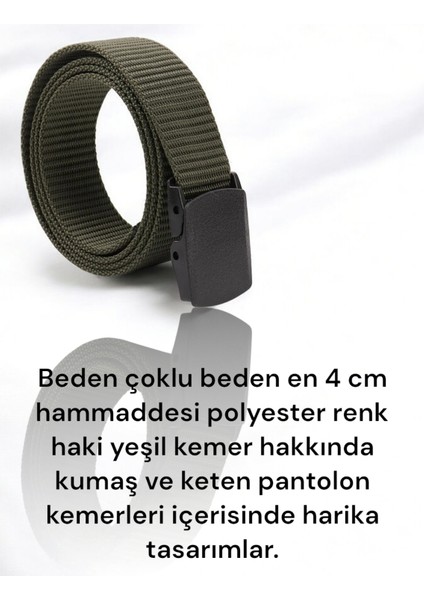 Büyük Beden Ykk Plastik Tokalı Taktikal Tarz Haki Yeşil Bez Kemer fırsatları