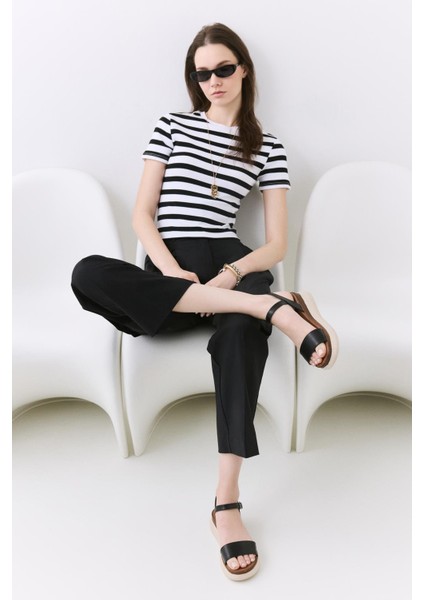 Kadın Siyah Comfort Düz Sandalet