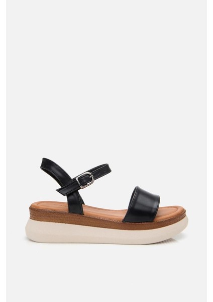 Kadın Siyah Comfort Düz Sandalet
