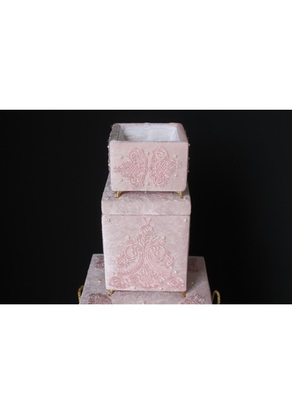 Şık 3'lü aynalı çeyizlik çamaşır sepeti, pudra renk, ahşap tasarım, 60L hacim fiyatları