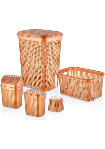 Şık ve kullanışlı 5'li Petek Seti, plastik materyal, metalik renk, kutulu, 65 L hacim