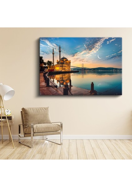Ortaköy Camii - Boğaz'da Altın Işıklar Kanvas Tablo