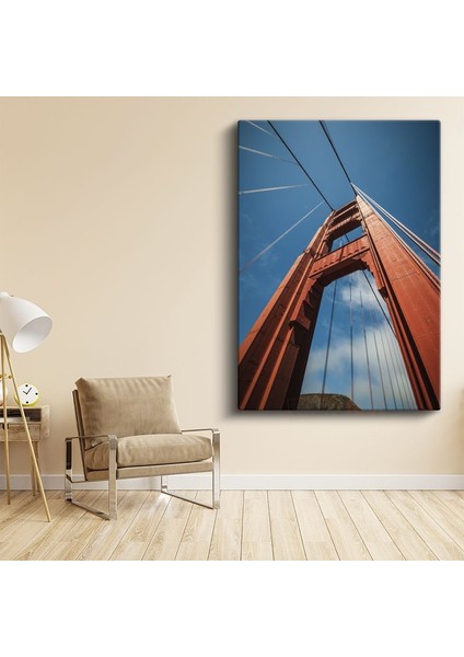Golden Gate - Gökyüzüne Uzanan Kızıl Kule Kanvas Tablo