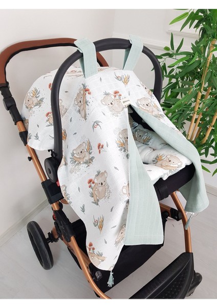 Bebekler için Sıcacık Puset Örtüsü ve Minder Seti, Doğal Pamuklu ve Çift Katlı, Kışlık İhtiyacınızı Karşılar.