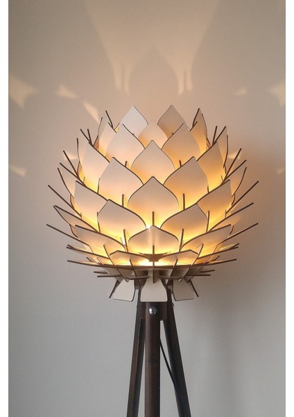 Lotus Dekoratif Lambader Şapkası Başlığı Avize Abajur Bej modelleri