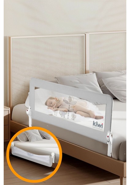 Çocuk Yatak Koruyucu Bariyeri ve Yatak Korkuluğu, Ekstra Dolgulu Kumaş Bed Guard Beyaz
