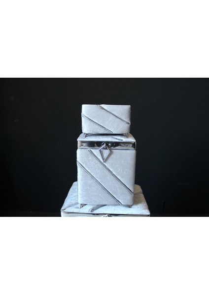 2'li çapraz metal dilimli şık çamaşır sepeti, gri renk, 3-5 L hacim, kullanışlı ve uygun