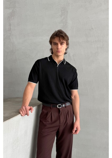 Erkek Oversize Selanik Polo Yaka Triko T-Shirt modelleri