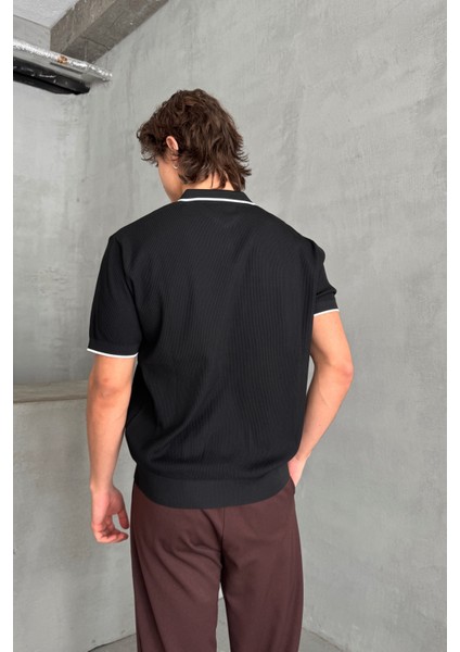 Erkek Oversize Selanik Polo Yaka Triko T-Shirt fırsatları