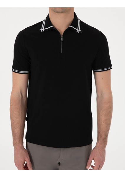 Erkek Siyah Slim Fit Tişört 50302607-VR046