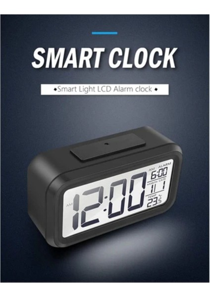 LED Dijital Çalar Saat Arka Işık Erteleme Sessiz Takvim Masaüstü Elektronik Arka Işık (Siyah) modelleri