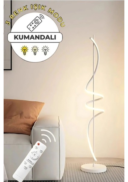 Peri Beyaz 3 Renk Kumandalı Lambader