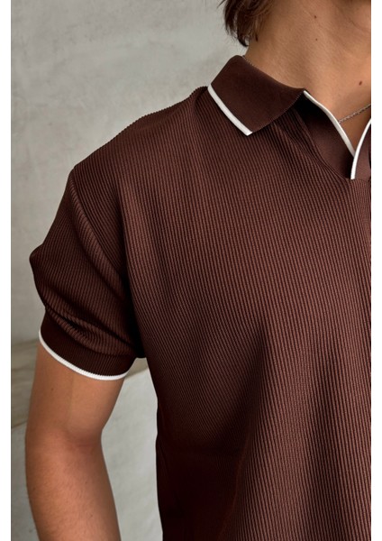 Erkek Oversize Selanik Polo Yaka Triko T-Shirt fırsatları