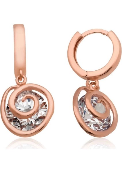 Parlak Gümüş Döngü Küpe, Şık ve Modern Takı, Renk: Turuncu