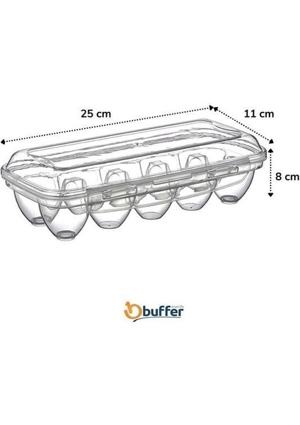 Buffer® 10 Bölmeli Kilitli Kapaklı Yumurtalık Saklama Kutusu YU110