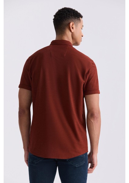 Tarçın Slim Fit Gömlek Yaka Düğmeli T-Shirt fırsatları