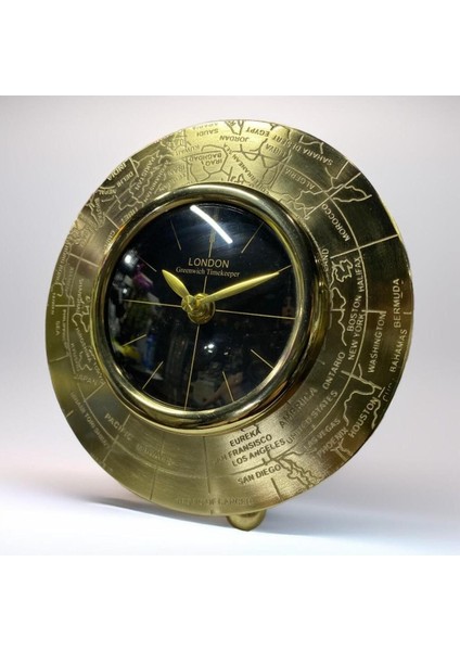 Dünya Haritalı Gold Lüx Masa Saati 20 x 18 cm fiyatları