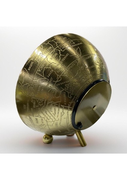 Dünya Haritalı Gold Lüx Masa Saati 20 x 18 cm fırsatları