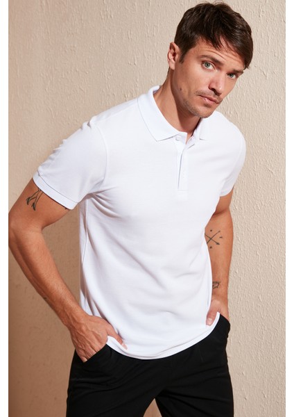 Pamuklu Regular Fit Düğmeli Polo Yaka 5'li Paket T Shirt Erkek T Shirt 5902127S5