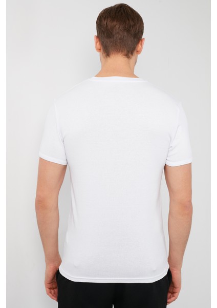 Pamuklu Düğme Detaylı Slim Fit V Yaka 3'lü Paket T Shirt Erkek T Shirt 5902122S3 indirimleri