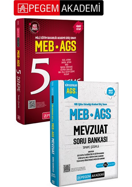 Pegem Akademi 2025 Kim Korkar Meb Ags Soru Bankası Mevzuat Anayas