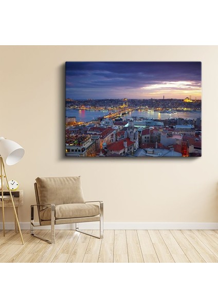 Istanbul Panoraması - Akşam Işıkları Kanvas Tablo