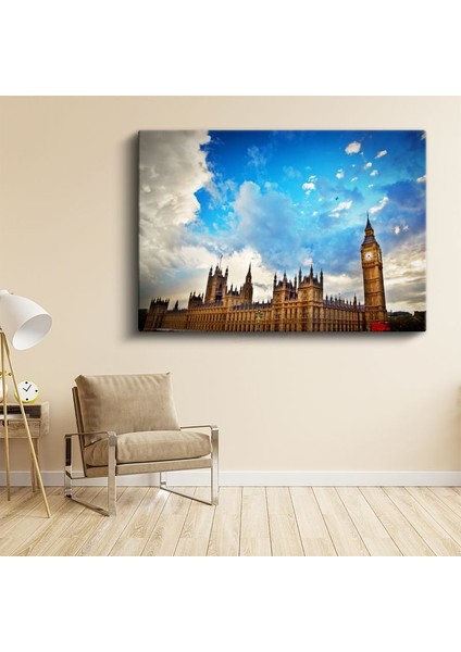 Westminster Sarayı - Gökyüzü Detaylı Kanvas Tablo