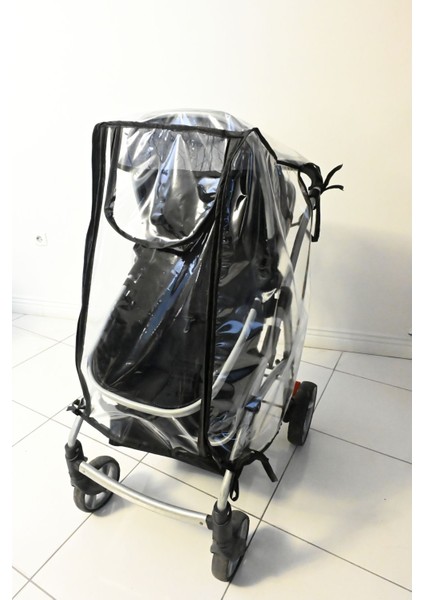 Ultra Lüks Fermuarlı Bebek Arabası Yağmurluğu Siyah(Bütün Bebek Arabalarına Uyumludur) Yzr