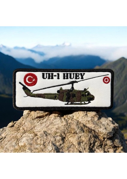 Uh-1 Huey Helikopter Nakış Patch - 12X5 cm