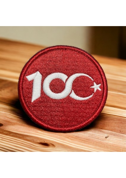 Türkiye Cumhuriyeti 100. Yıl Yuvarlak Patch Peç - 7 Cm