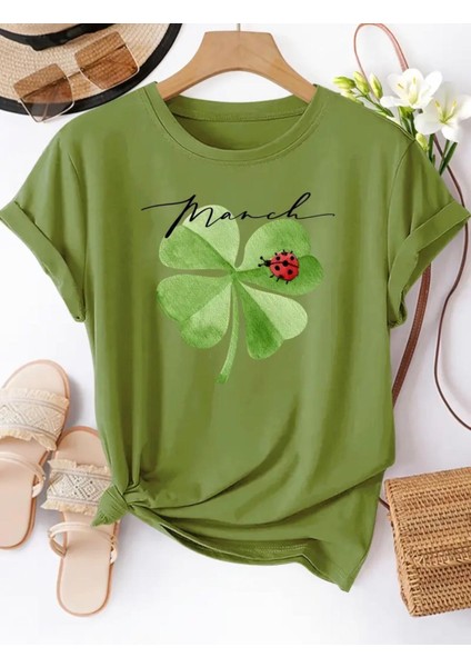 Punıx Kıds Özel Üretim Uğur Böcekli Baskılı Yeni Stil Kız Çocuk Ter Tutmayan Yazlık T-Shırt