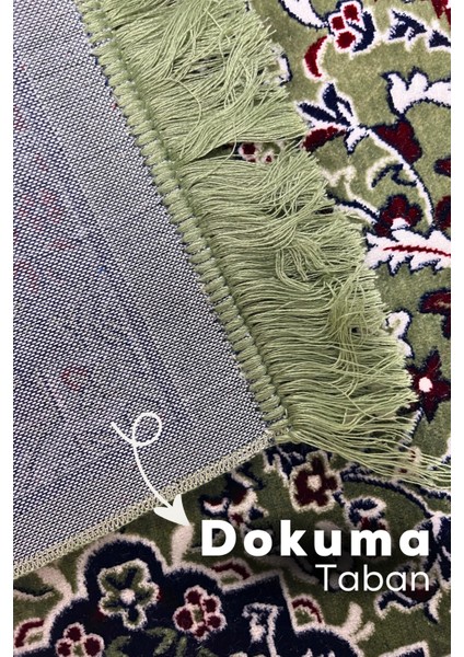 Mescidi Nebevi Ravza Motifli Yeşil Dokuma Seccade