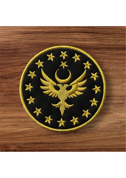 Yıldızlı Çift Başlı Kartal Patch Arma - 10 cm