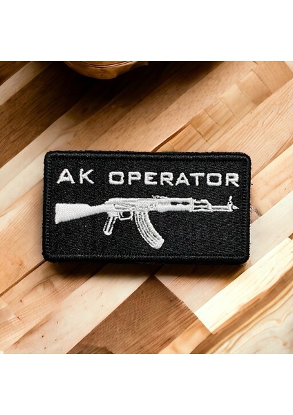 Ak Operator Peçi Arması Patch Nakış - 8x4 cm