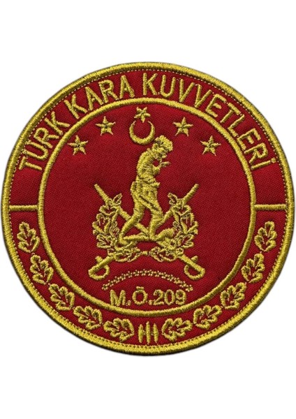 Kırmızı Zemin Türk Kara Kuvvetleri Patch Arma - 9 cm