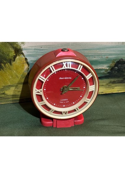 Eski Rus Malı Kurmalı Masa Saati - 11 cm Çapında 13 cm Boyunda