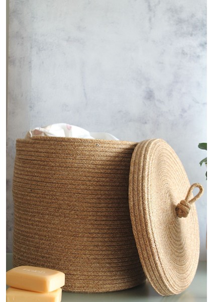 El Dokuması Jüt Sepet, Çok Amaçlı ve Şık Saklama Çözümü, 0-25 cm çap indirimleri