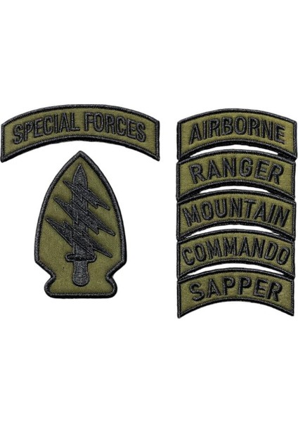 Special Forces Taktikal Özel Kuvvet Patch Seti - 10X6, 11X3.5, 8x3 cm