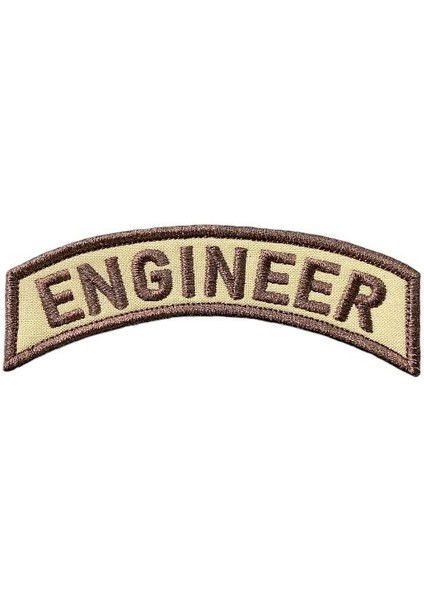 Bej Zemin Engineer Mühendis Yazılı Patch Nakış - 10X3 cm