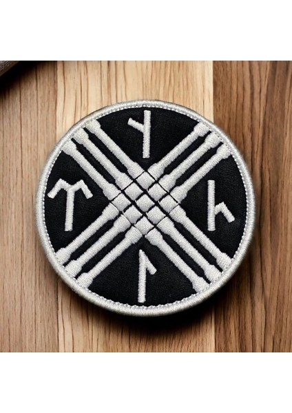 Göktürkçe Tengri Tanrı Patch Peç Arma - 8 cm