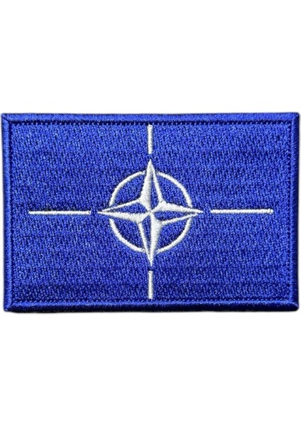 Nato Bayrağı Nakış Peç Patch - 8x5 cm
