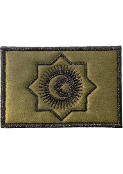 Haki Zemin Türk Devletleri Teşkilatı Bayrağı Peçi - 8x5 cm