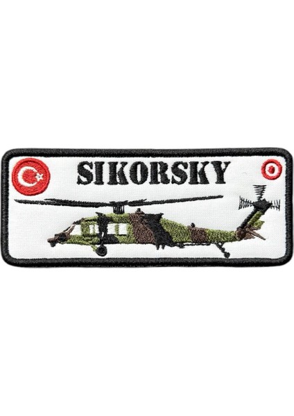Sikorsky Helikopter Nakış Patch Peç - 12X5 cm