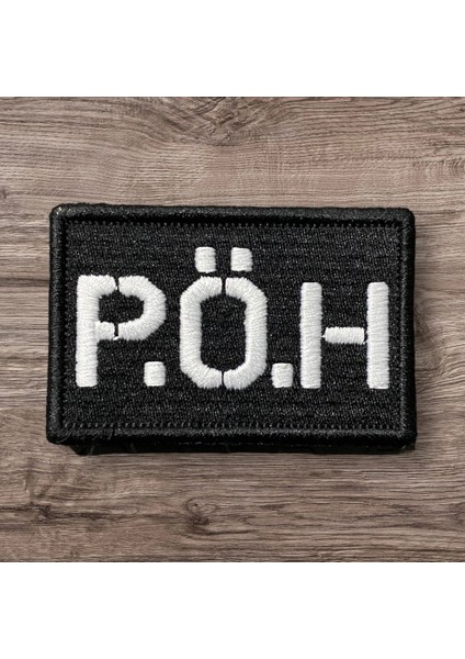 Siyah Zemin Pöh | Polis Özel Harekat Patch Arma - 8x5 cm