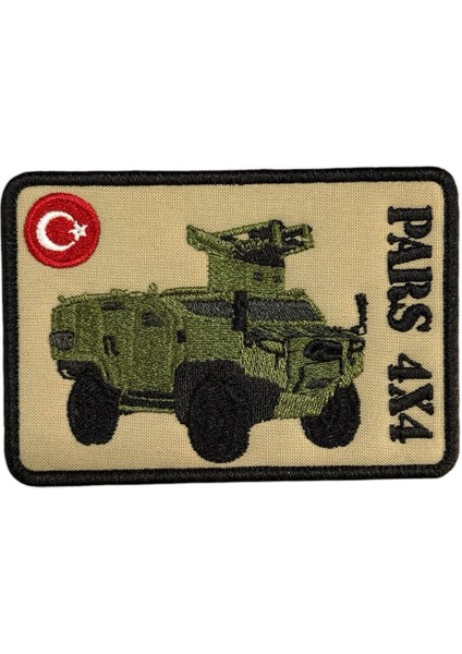 Pars 4x4 Taktik Tekerlekli Zırhlı Peç Nakış Patch - 10X7 cm