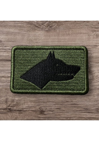 Haki Zemin Göktürk Bayrağı Patch Arma - 8x5 cm