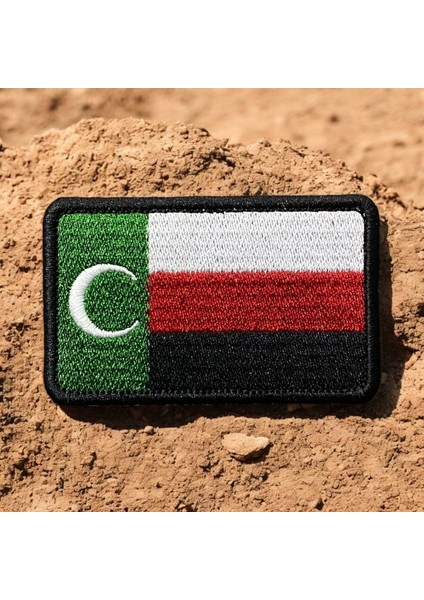 Ahıska Türkleri Bayrağı Peç Patch Arma Nakış - 8x5 cm