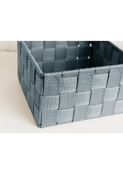 Koyu Bej ve Açık Mavi 16x16x9,5 cm Jüt Depolama Sepetleri, Şık ve Hafif Tasarım modelleri