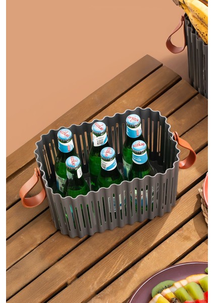 Antrasit 3'lü Sepet Seti – Banyo ve Mutfak Organizeri, Plastik, Gri, Orta Hacim modelleri