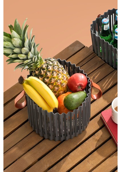 Antrasit 3'lü Sepet Seti – Banyo ve Mutfak Organizeri, Plastik, Gri, Orta Hacim fırsatları